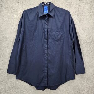 Kit and Ace Mens Navy Blue Technical Cotton Stretch Button Down Shirt Size S/M